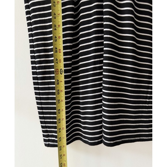 T Tahari Black &White Striped Womens Tie-Knot Front Maxi Dress L Stretch Resort - Picture 7 of 10